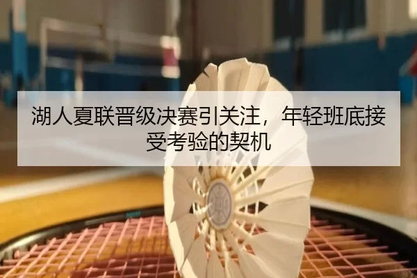 湖人夏联晋级决赛引关注，年轻班底接受考验的契机